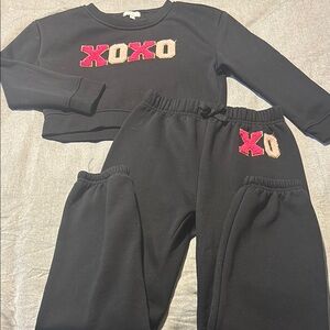 Kids Between - Black Sweatshirt and Joggers Set - Size 12